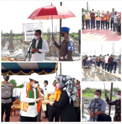 Bupati H Zukri  Meresmikan Pelaksanaan Pembangunan Puskesmas Di Kecamatan Pelalawan