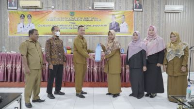 Diskominfotiks Rohil Gelar Sosialisasi dan Pembekalan Evaluasi Penyelenggaran Statistik Sektoral