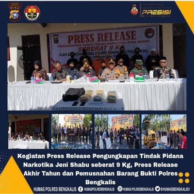 Kapolres Bengkalis Bersama Sekdakab Pimpin Press Release Akhir Tahun 2022