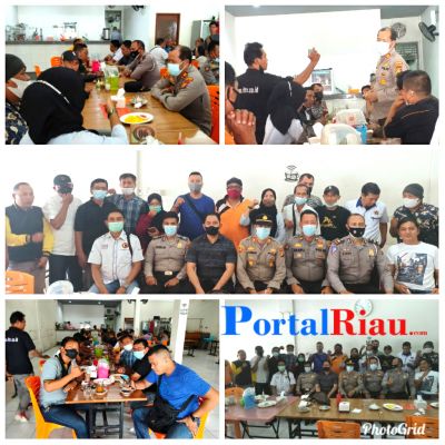 Kapolsek Mandau,Menggelar Coffee Morning bersama Insan Pers Mandau