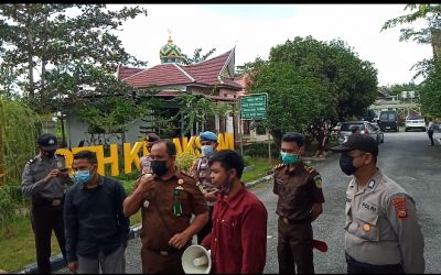 Kasi Intel Kejari Kampar Silfanus, Terima Aspirasi Aksi Demo Mahasiswa