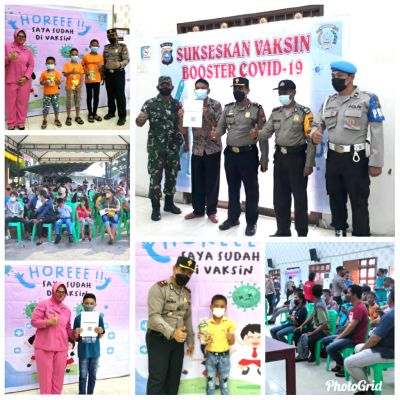 Koramil Mandau Dan Polsek Mandau Beserta ASN Laksanakan Vaksinisasi Massal Booster