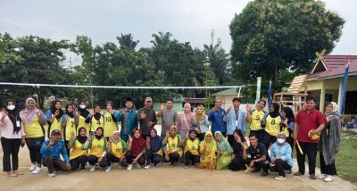Meriahkan HUT RI ke 77  Kades Petani Rasikun Gelar Open Tournamen Volly Ball Antar RW