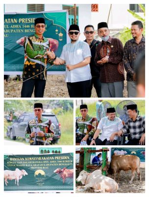 Penyerahan Bantuan Presiden ,Berupa Sapi Qurban Untuk Masjid Besar Arafah Duri
