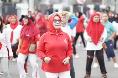 Wakil Bupati Labuhanbatu Ikuti Senam Masal Gebyar Merah Putih